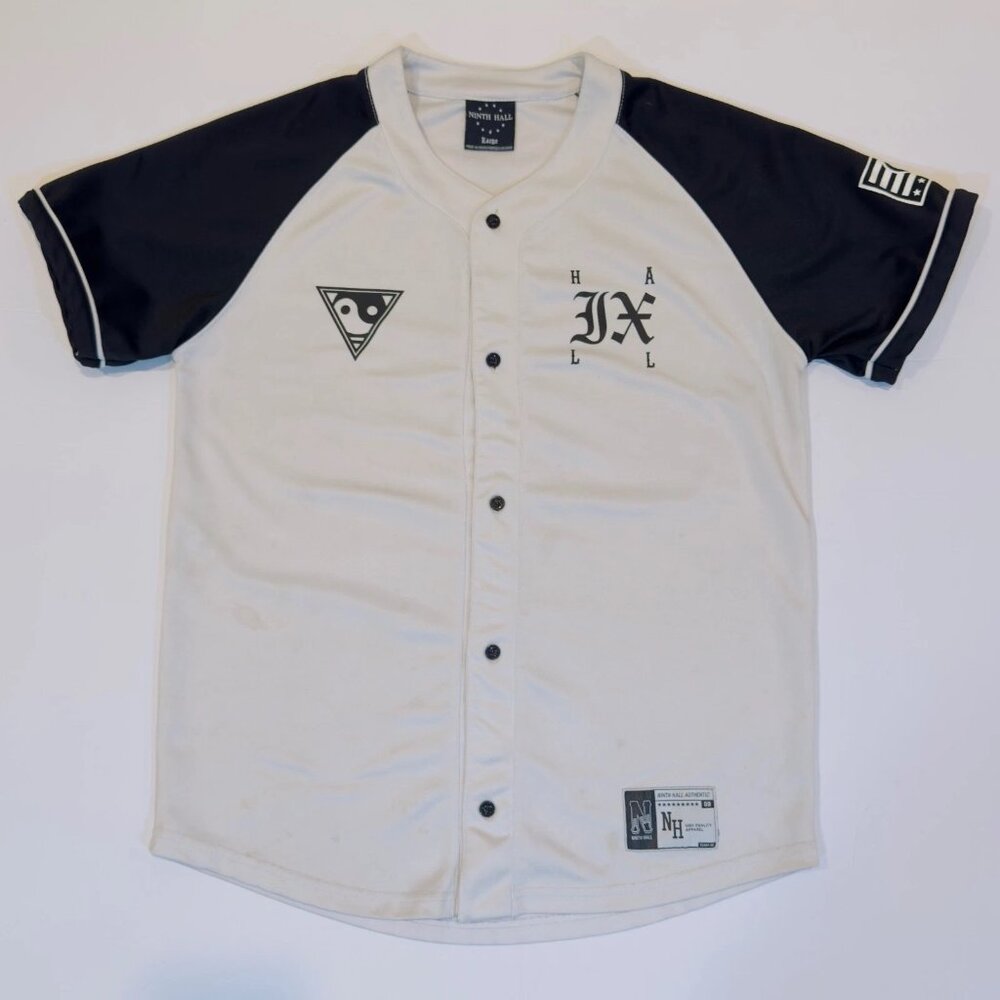 Ninth Hall Baseball Jersey Streetwear Men’s Large White/Black Authentic